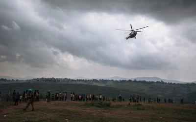 Patient referral and supply by helicopter in Rhoe Camp