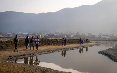 MSF staff on their journey to set up a clinic