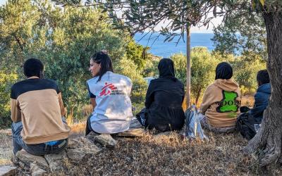 Emergency medical aid activity in Lesvos, Greece