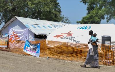 Front view of the MSF Mobile Clinic in Bulukat