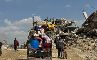 Displaced Palestinian family