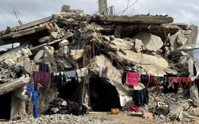 The rubbles in Gaza