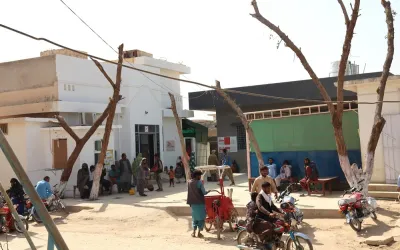 Waiting area outside MSF's maternity