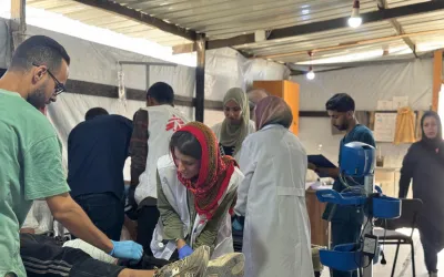 Gunshot victims at Al Mawasi clinc