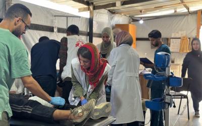 Gunshot victims at Al Mawasi clinc