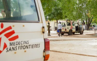 MSF vehicles parked at Bentiu State Hospital
