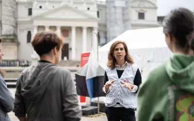 Laura Leyser at MSF Exhibition in Vienna, Austria Oct. 2024