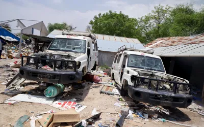MSF vehicles were destroyed and vandalized following the bombardment