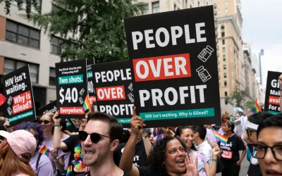 NYC Pride March and lenacapavir campaign