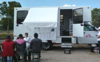 Eine unserer mobilen Kliniken zur medizinischen Versorgung von MigrantInnen auf ihrer gefährlichen Reise durch Mexiko.