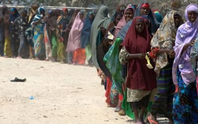 Essensausgabe in Camp Rajo. Mogadischu