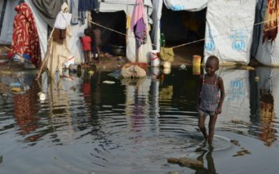 Eines der am meisten überschwemmten Gebiete im Vertriebenenlager Tomping in der südsudanesischen Hauptstadt Juba.