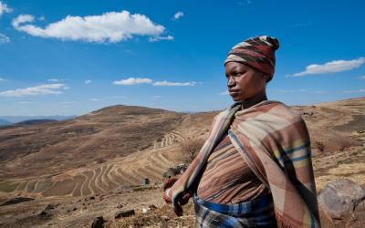 Pregnant and HIV+ Mamotsieleli Molofotsane walks many hours to health center, Lesotho