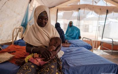 An orphan with grandmother in MSF Shinkafi hospital