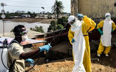 Watsan Team disinfects Freetown Houses