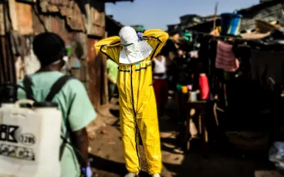 Watsan Team disinfects Freetown Houses