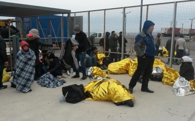 Migrants arrive in Kos, Greece.
