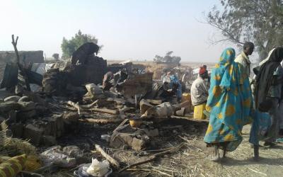 Victims of bombing on a displaced camp in Rann, Nigeria