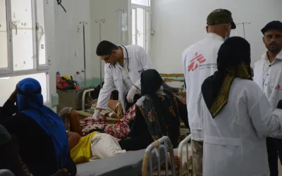 MSF supported cholera treatment center in Al-Sadaqa hospital, Aden, Yemen