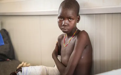 Awien Maguor, a snakebite patient in the post-op ward