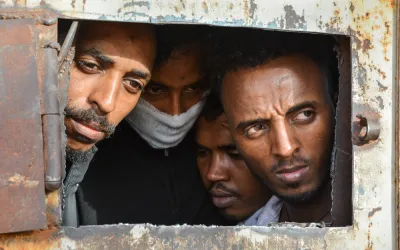 Migrants and refugees in Zintan and Gharyan detention centres in Libya