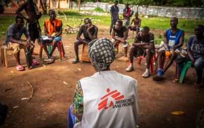 Bangui, Zentralafrikanische Republik, 07.05.2023: Gesundheitsaufklärung und Awareness-Session zu sexueller Gewalt.