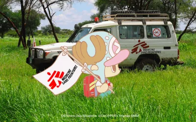 Tony Tony Chopper mit Flagge von Ärzte ohne Grenzen ©Eiichiro Oda/Shueisha ©CHOPPER’s Friends ©MSF