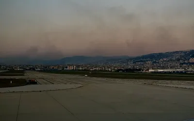 Rauchsäulen von israelischen Angriffen über Beirut