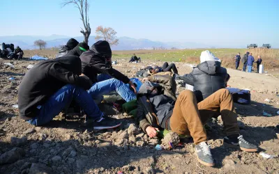 Flüchtlinge nahe der Mazedonischen Grenze