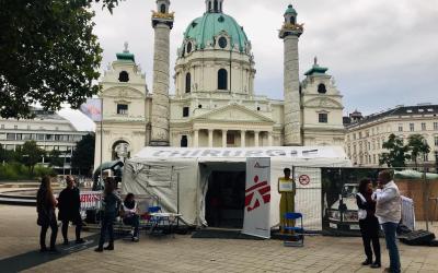 Karlsplatz, Wien, 2. Oktober 2019: Die Freiluftaustellung kann noch bis 13. Oktober besucht werden