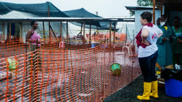 Das Ebola-Behandlungszentrum ELWA3 von Ärzte ohne Grenzen in der liberischen Hauptstadt Monrovia