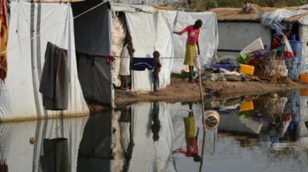 Eines der am meisten überschwemmten Gebiete im Vertriebenenlager Tomping in der südsudanesischen Hauptstadt Juba.