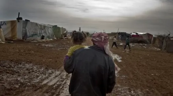 Temporäres Flüchtlingslager syrischer Vertriebener leidet unter hygienischen Bedingungen.