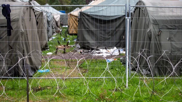 A temporary camp in Rūdninkai