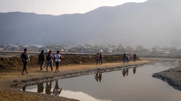 MSF staff on their journey to set up a clinic