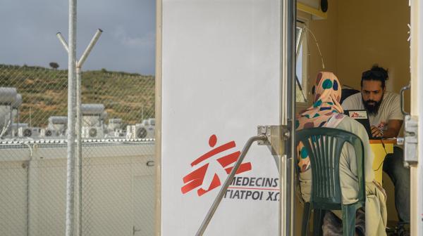 MSF mobile clinic in the Closed Control Access Centre in Zervou, Samos.