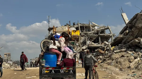 Displaced Palestinian family
