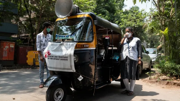 Covid-19 second wave in Mumbai, India.
