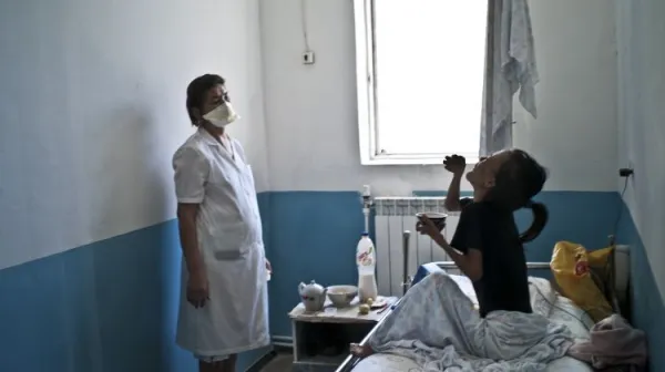 Patientin auf der TB Intensivstation