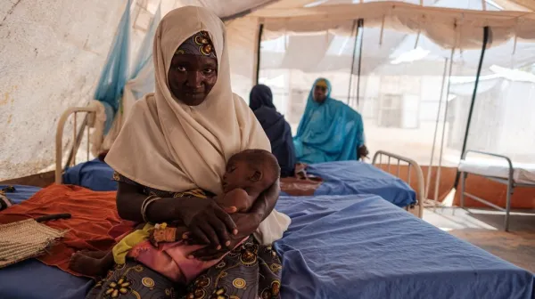 An orphan with grandmother in MSF Shinkafi hospital