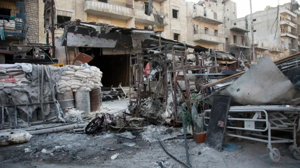  East Aleppo –  Inside a hospital destroyed by an airstrike