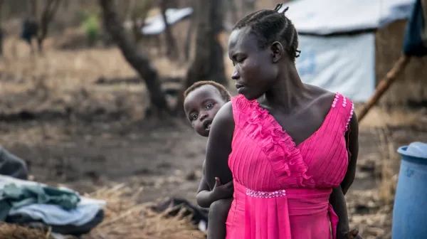 A refugee from South Sudan in Palorinya, Uganda