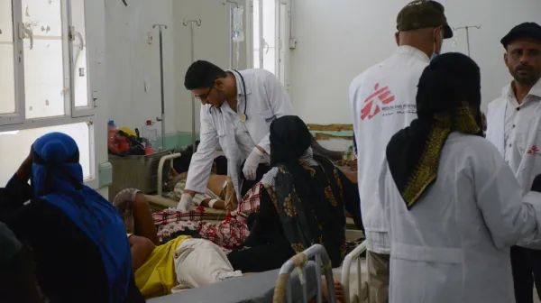 MSF supported cholera treatment center in Al-Sadaqa hospital, Aden, Yemen