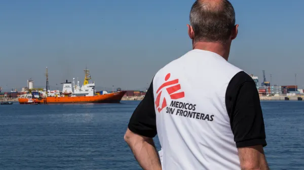 Aquarius Arrival at Harbour Port Valencia Spain