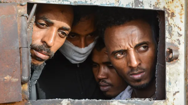 Migrants and refugees in Zintan and Gharyan detention centres in Libya