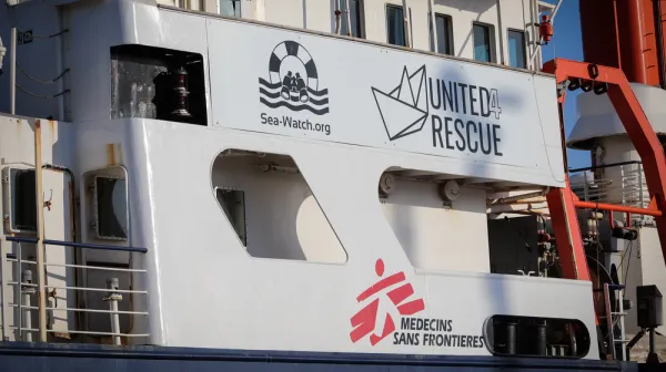 The Sea-Watch 4 in the port of Burriana