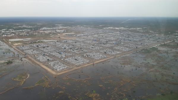 Luftansicht des Vertriebenenlagers Bentiu, 31.10.2021