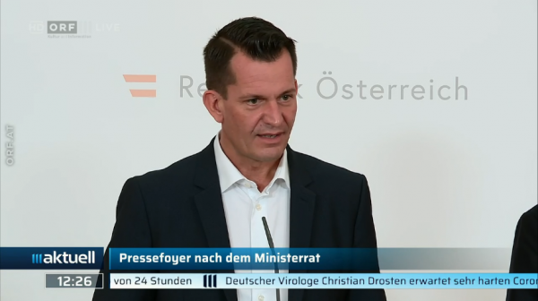 Gesundheitsminister Mückstein im Pressefoyer
