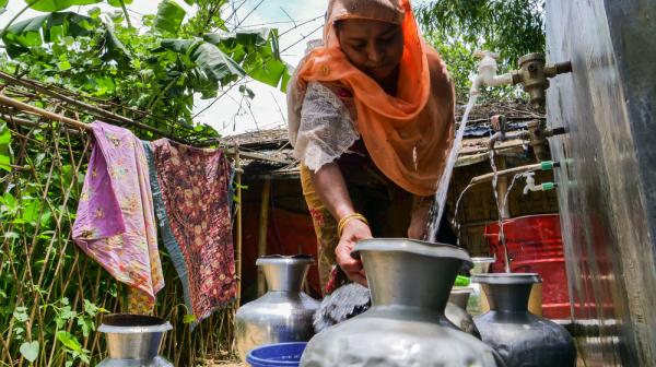 Cox's Bazar, Bangladesch, 05.07.2022: Wasser ist ein kostbares Gut im Flüchtlingslager Kutupalong-Balukhali.