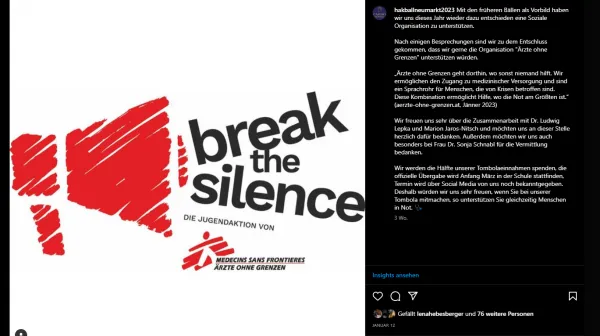 Maturaball Werbung auf Instagram